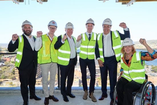 NSW Premier attends ‘Topping Out’ of ALAND’s Archibald development in Gosford CBD NSW Premier attends ‘Topping Out’ of ALAND’s Archibald development in Gosford CBD